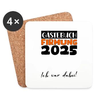 Confirmation 2025 Guest Book Gift Girls Boys - Coasters (set of 4) - white - Front