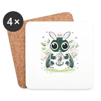 Mothman Bubble Tea - Untersetzer (4er-Set) - Weiß - Vorne