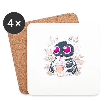 Mothman Bubble Tea - Untersetzer (4er-Set) - Weiß - Vorne