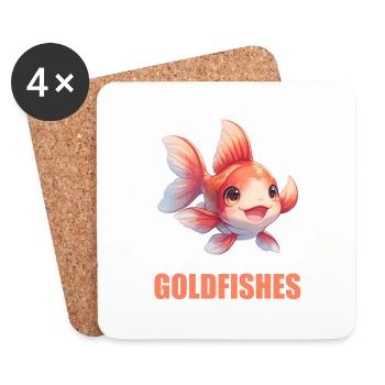 poisson rouge - Dessous de verre (lot de 4) - blanc - Devant