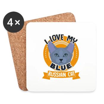 I love my Blue Russian Cat - Coasters (set of 4) - white - Front