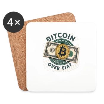Bitcoin Over – Conception de crypto-monnaies pour les passionnés - Dessous de verre (lot de 4) - blanc - Devant