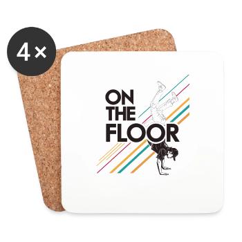 Sur le sol - Conception Breakdance Cool - Dessous de verre (lot de 4) - blanc - Devant