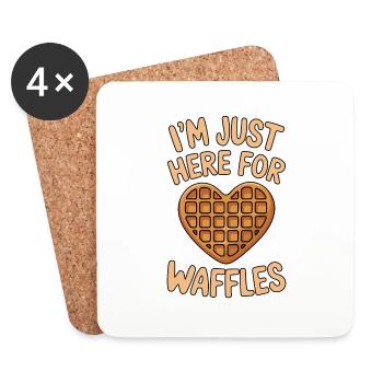 Waffles Saying Dessert Funny Waffles Gift - Coasters (set of 4) - white - Front