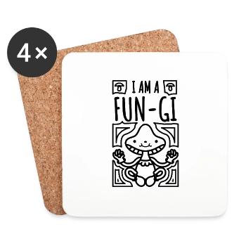 I am a fungi - lustiger Pilz Spruch lustiger Typ - Untersetzer (4er-Set) - Weiß - Vorne