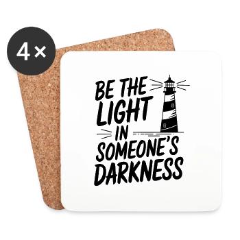 Lighthouse Motivational Saying - Positive Thinking - Coasters (set of 4) - white - Front
