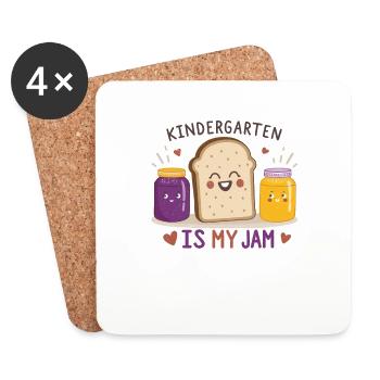 Funny Kindergarten Design - Tenue de petit-déjeuner - Dessous de verre (lot de 4) - blanc - Devant