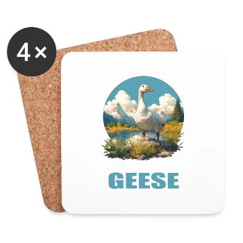 geese goose - Coasters (set of 4) - white - Front