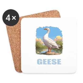 oies oies - Dessous de verre (lot de 4) - blanc - Devant