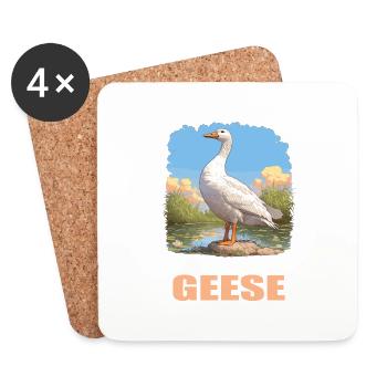 geese goose - Coasters (set of 4) - white - Front