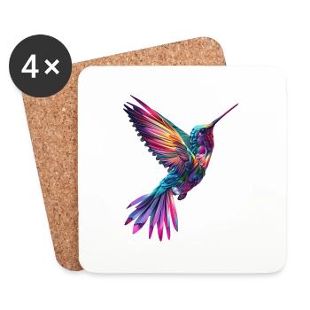Kolibri - Untersetzer (4er-Set) - Weiß - Vorne