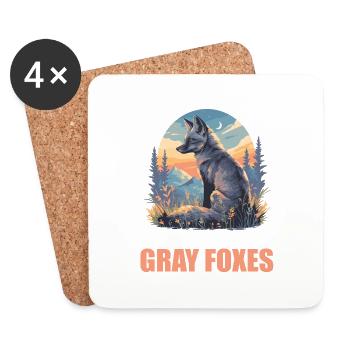Renards gris Renard gris - Dessous de verre (lot de 4) - blanc - Devant