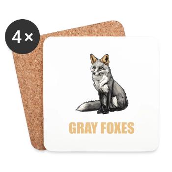 Renards gris Renard gris - Dessous de verre (lot de 4) - blanc - Devant