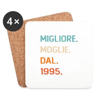 Wife since 1995 - Coasters (set of 4) - white - Front