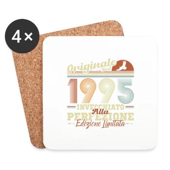 Original 1995 Rétro Cadeau d’anniversaire - Dessous de verre (lot de 4) - blanc - Devant