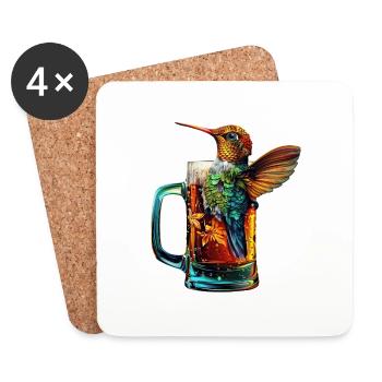 Kolibri Bier - Untersetzer (4er-Set) - Weiß - Vorne