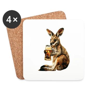 Wallaby Bier - Untersetzer (4er-Set) - Weiß - Vorne