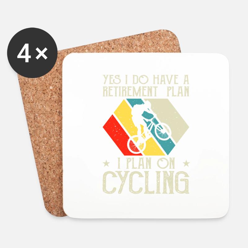 I Plan on cycling - Untersetzer (4er-Set) - Weiß