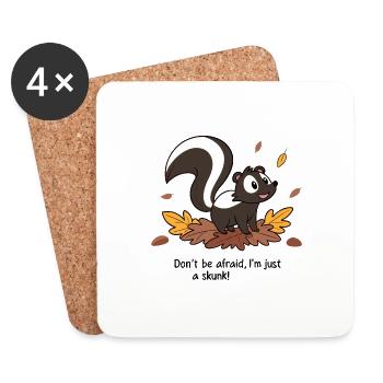 DON'T BE AFRAID I M JUST A SKUNK - Coasters (set of 4) - white - Front