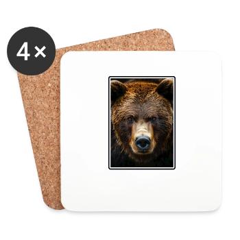 Grizzlis Ours grizzly - Dessous de verre (lot de 4) - blanc - Devant