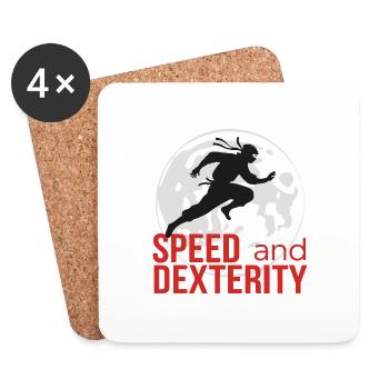 NINJA, VITESSE ET DEXTÉRITÉ - Dessous de verre (lot de 4) - blanc - Devant
