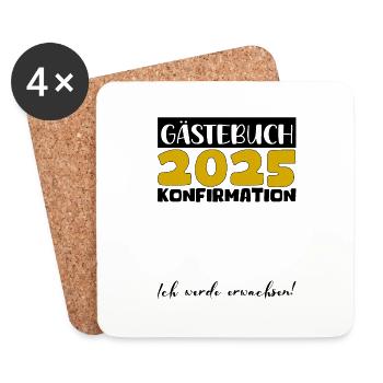 Confirmation 2025 Guestbook Decoration Girls Boys - Coasters (set of 4) - white - Front