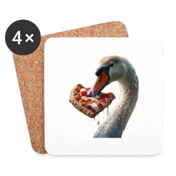 Schwan - Untersetzer (4er-Set) - Weiß - Vorne