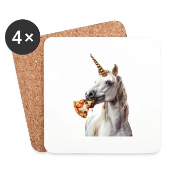 Einhorn - Untersetzer (4er-Set) - Weiß - Vorne