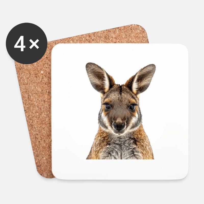 Wallaby - Untersetzer (4er-Set) - Weiß
