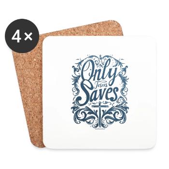 Jésus sauve les versets bibliques des proverbes chrétiens - Dessous de verre (lot de 4) - blanc - Devant