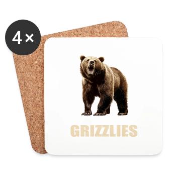 Grizzlis Ours grizzly - Dessous de verre (lot de 4) - blanc - Devant