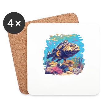 mérou mérou - Dessous de verre (lot de 4) - blanc - Devant