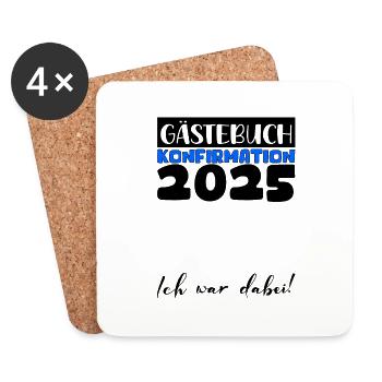 Confirmation 2025 Guest Book Decoration Girls Boys - Coasters (set of 4) - white - Front