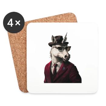 Einhorn - Untersetzer (4er-Set) - Weiß - Vorne