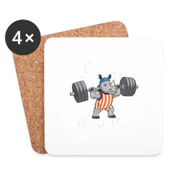 SALLE DE SPORT ALLEZ FORT OU RENTREZ À LA MAISON - Dessous de verre (lot de 4) - blanc - Devant