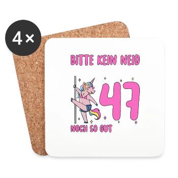 Bitte Kein Neid 47 Geburtstag - Untersetzer (4er-Set) - Weiß - Vorne