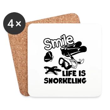 Life Is Snorkeling - Coasters (set of 4) - white - Front