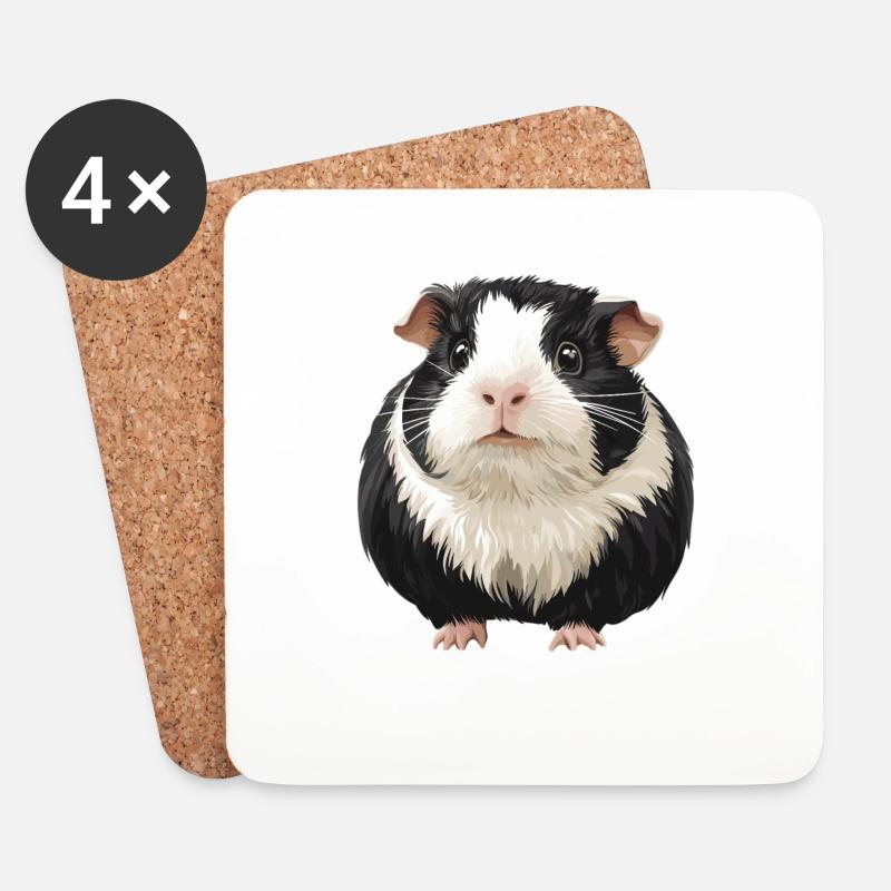 Meerschweinchen - Untersetzer (4er-Set) - Weiß