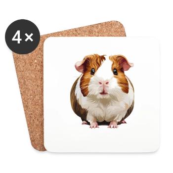 guinea pigs - Coasters (set of 4) - white - Front