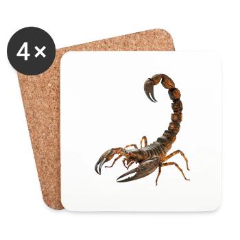 Skorpion - Untersetzer (4er-Set) - Weiß - Vorne