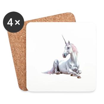 Einhorn - Untersetzer (4er-Set) - Weiß - Vorne