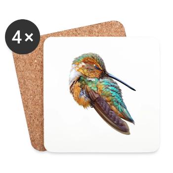 Kolibri - Untersetzer (4er-Set) - Weiß - Vorne