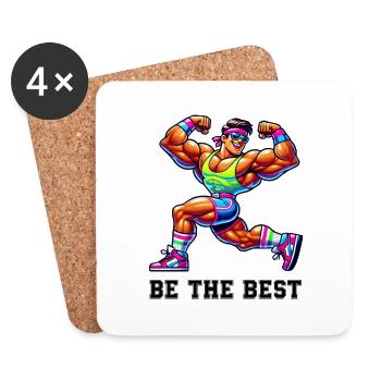 bodybuilder fitness best - Untersetzer (4er-Set) - Weiß - Vorne