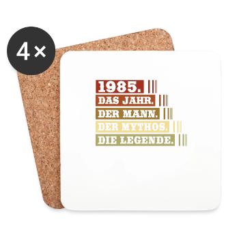 Vintage Né en 1985 Homme Mythe Légende - Dessous de verre (lot de 4) - blanc - Devant