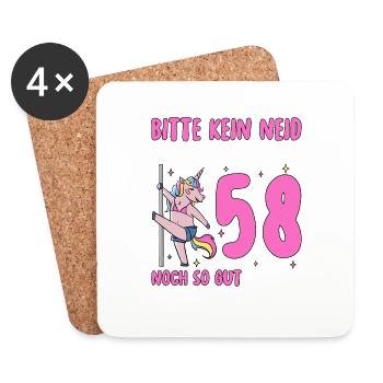 Bitte Kein Neid 58 Geburtstag - Untersetzer (4er-Set) - Weiß - Vorne