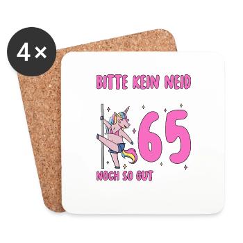 Bitte Kein Neid 65 Geburtstag - Untersetzer (4er-Set) - Weiß - Vorne