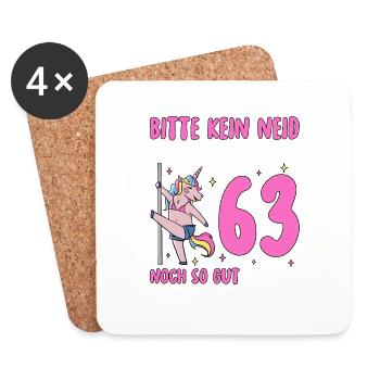 Bitte Kein Neid 62 Geburtstag - Untersetzer (4er-Set) - Weiß - Vorne