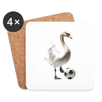 Schwan - Untersetzer (4er-Set) - Weiß - Vorne