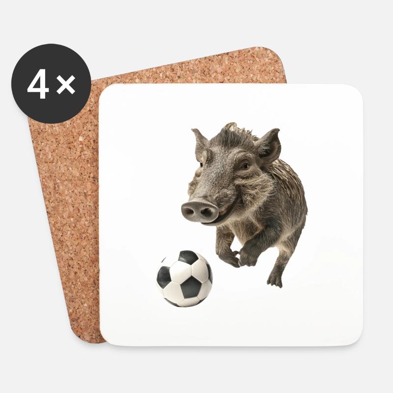 Warzenschwein - Untersetzer (4er-Set) - Weiß