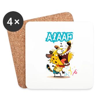 Carnaval Hyène Kölle Alaaf Costume Cologne Drôle - Dessous de verre (lot de 4) - blanc - Devant